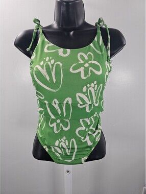 lime ricki Green  Print Two-Piece Swimsuit